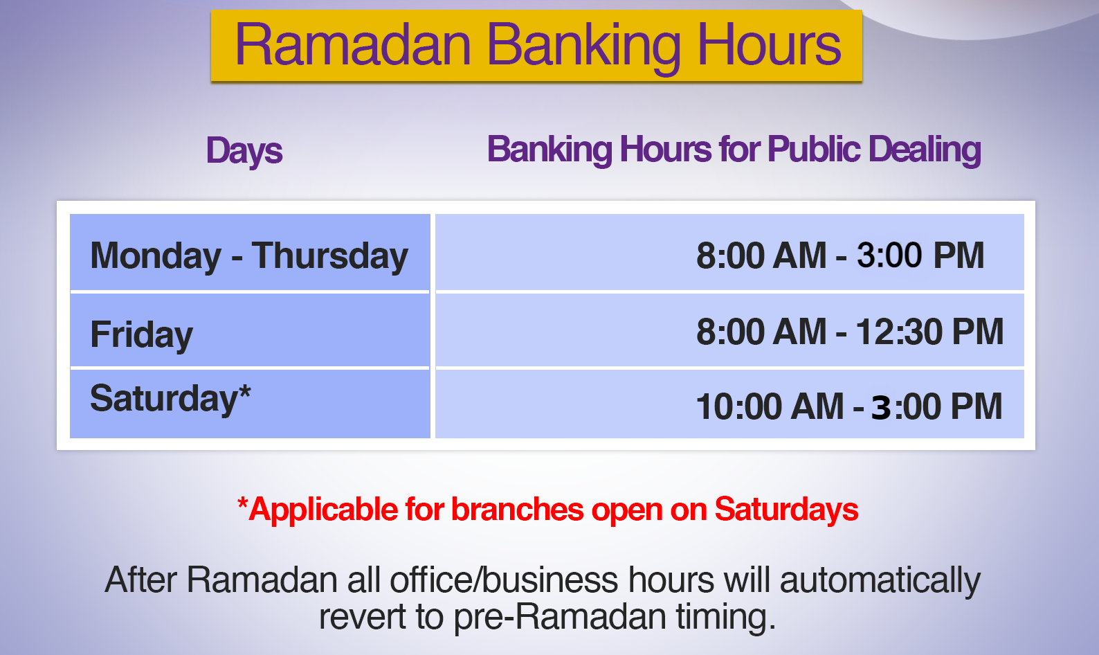 Ramadan Bank Timing 2024 In Pakistan Branded PK